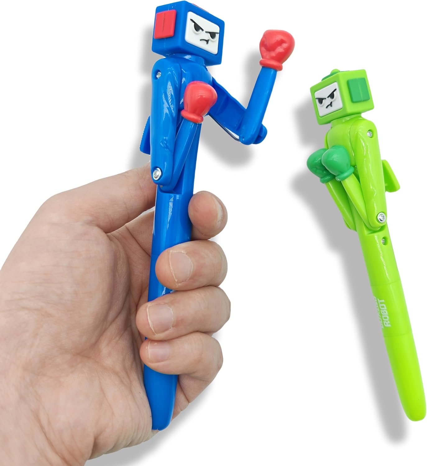 NANYKZ boxing robot novelty pen with punching arms and crisp button sound