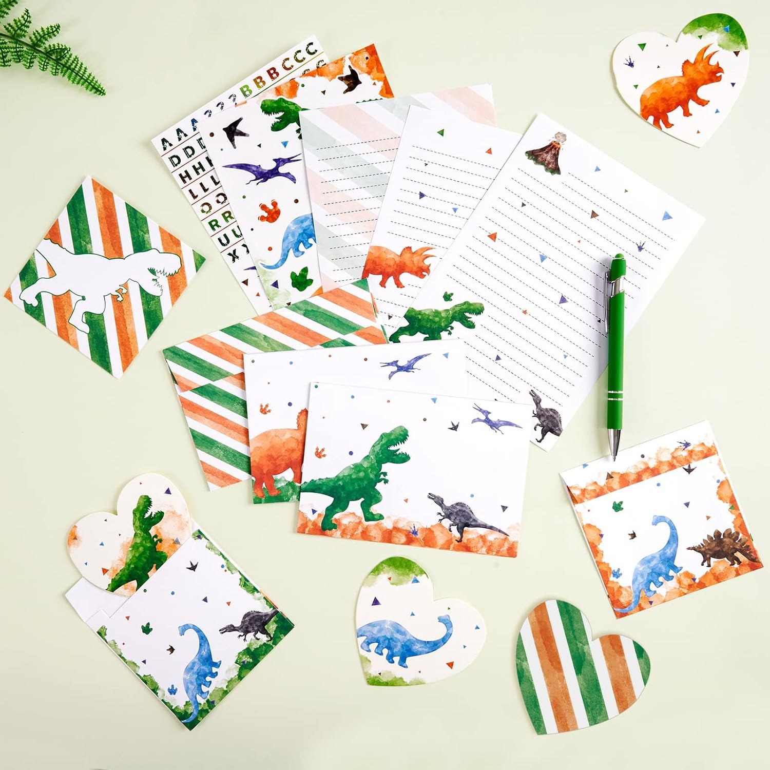 Dinosaur letter paper and envelopes for kids — children's stationery