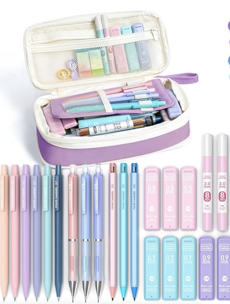 Aesthetic Mechanical Pencil Set with Case