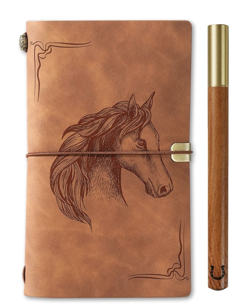 Refillable Leather Journal — Horse Embossed