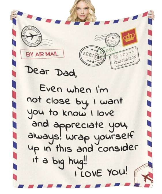 “To Dad” Letter Blanket