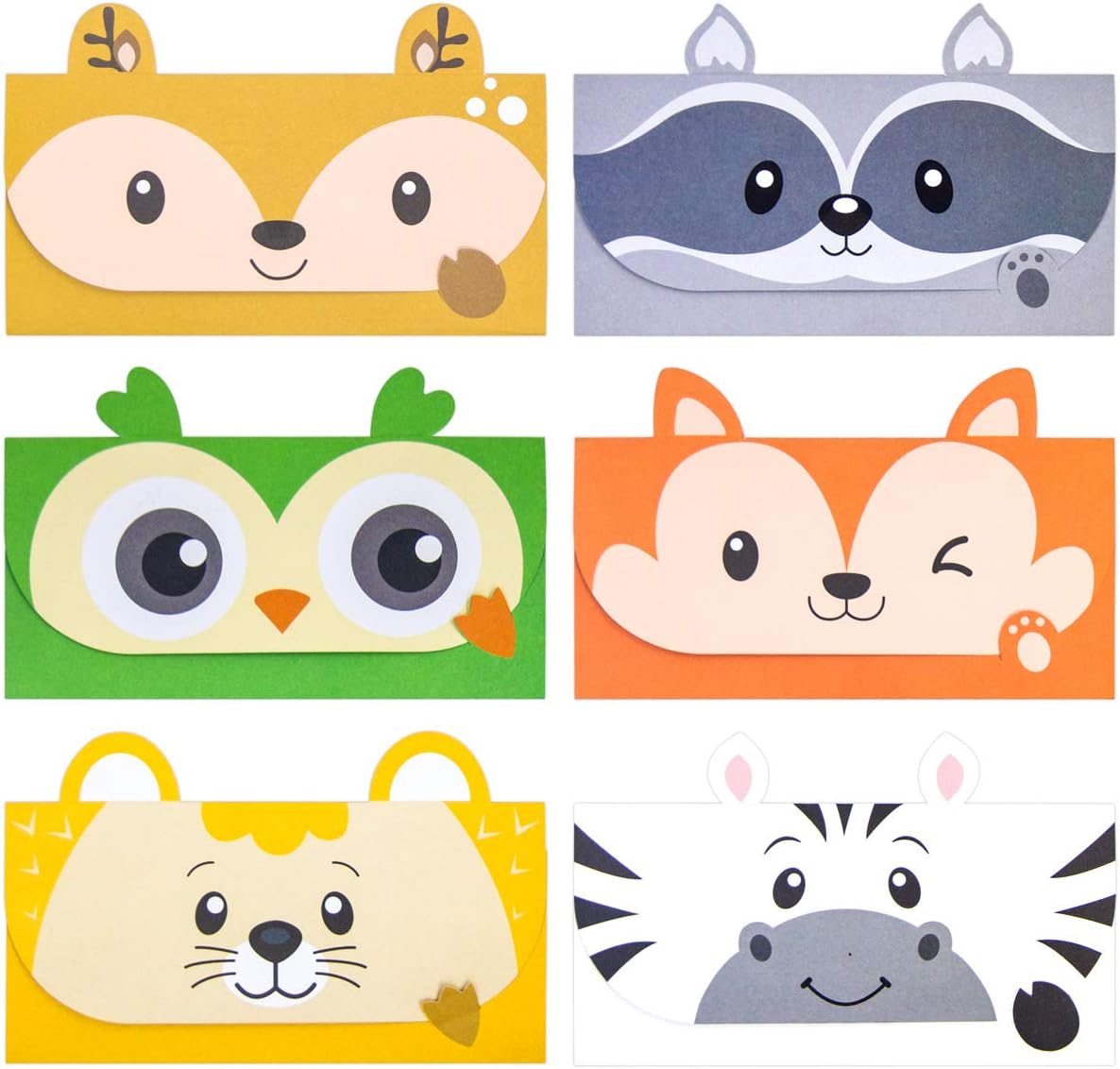 Ceiba Tree woodland animal stationery 24-piece set with envelopes — children's letter paper